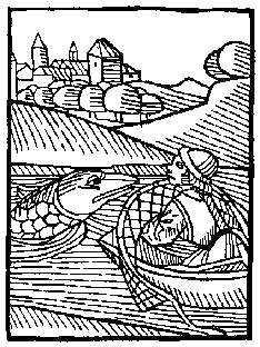 Woodcut - Fishing